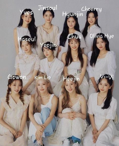 Loona Members Names, Loona Names, Chuu And Heejin, Bts Members Names, Kpop Group Names, Student Council Campaign Posters, Girls Group Names, Student Council Campaign, La Girls