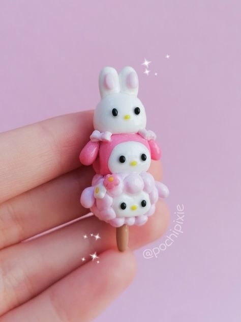 Rilakkuma Clay, My Melody Clay, Have A Nice Week, My Sweet Piano, Clay Inspo, Polymer Clay Kawaii, Clay Keychain, Clay Diy Projects, Clay Crafts Air Dry