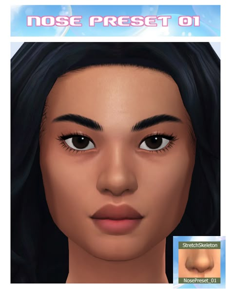 4 nose presets for female sims! Nose Preset 01 T-E... - StretchSkeleton Female Sims, Sims 4 Cas Mods, Sims 4 Anime, Sims 4 Mm Cc, Sims 4 Body Mods, Sims 4 Cc Skin, Tumblr Sims 4, Sims 4 Characters, Sims 4 Mm