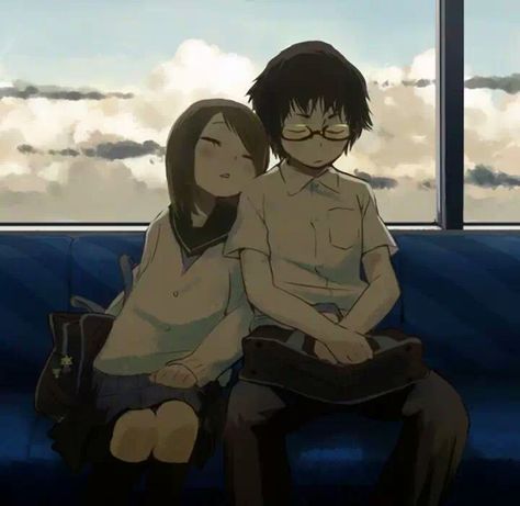 , Anime Couples Sleeping, Anime Couples Hugging, Train Drawing, Train Illustration, Quirky Illustration, Train Art, Anime Backgrounds Wallpapers, Sky Art, Anime Drawings Boy