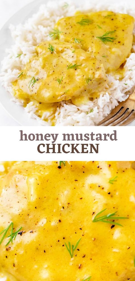 Creamy Honey Mustard Chicken Recipe Honey Mustard Chicken And Rice, Honey Chicken Recipes Easy, Honey Chicken Recipes, Easy Supper Dishes, Dijon Mustard Chicken, Easy Chicken Breast Recipes, Creamy Honey Mustard Chicken, Creamy Honey Mustard, Mustard Chicken Breast