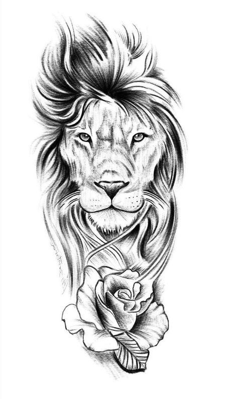 Lion Tattoo Drawing Sketches, Lions Tattoo Design, Lion Head Tattoo Stencil, Loin Tattoos Design, Lion Tattoo Drawing, Lion And Rose Tattoo, Leon Tattoo, Chest Tattoo Female Upper, Lion Tattoo Ideas