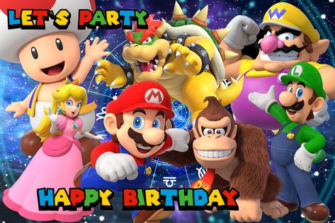 Super Mario Birthday card Super Mario Birthday Card, Mario Birthday Card, Happy Birday, Digital Birthday Cards, Super Mario Birthday, Mario Birthday, Birthday Card Printable, Super Mario, Birthday Cards