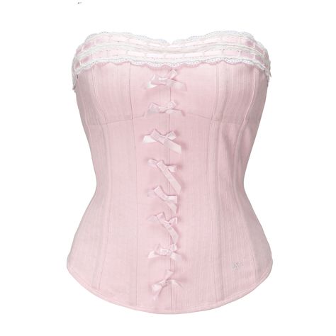 Baby pink overbust corset with tiny bows Cute Clothes Png Pink, Corset Outfit Pink, Baby Pink Crop Top, Outfits Bonitos, Coquette Clothing, Corset Outfit, Pink Things, Pink Corset, Tiny Bow