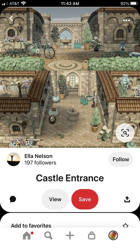 Animal Crossing Castle, Towncore Acnh, Acnh Medieval, Acnh Switch, Acnh Castle, Acnl Paths, Ac Ideas, Jungle Resort, Castle Aesthetic