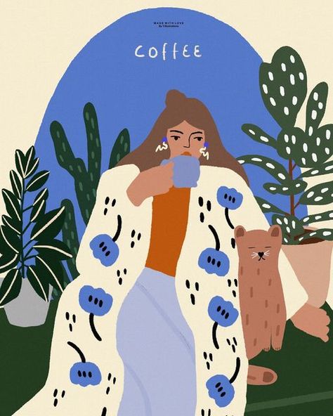 Instagram Art Ideas, Old Illustration, Coffee Illustration, Book Illustration Art, Have A Great Weekend, Art Painting Gallery, Fauvism, First Coffee, Floral Poster