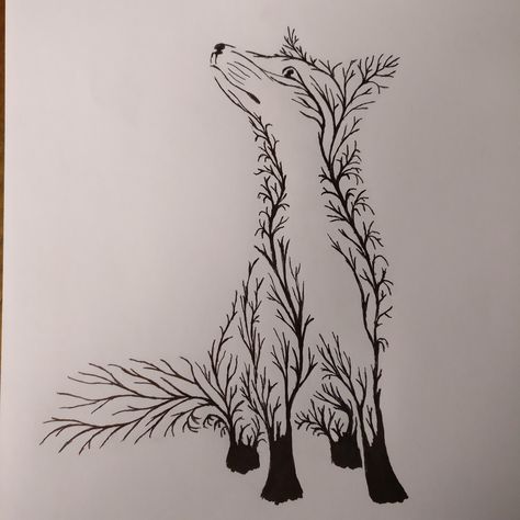 Forest Animal Drawings, Fox Line Drawing, Fox Stencil, Animal Line Art, Fox Sketch, Fox Drawing, Desenho Tattoo, Wood Burning Art, Nature Tattoos