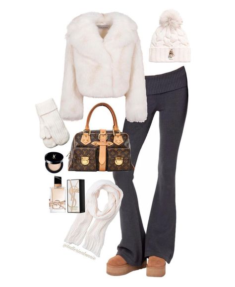 @ballerinabunnie • Instagram photos and videos Winter Outfit Layout, White Pants Outfit Winter, Polyvore Winter, White Pants Outfit, Ig Girls, Winter Pants Outfit, London Outfit, Outfit Layout, Concert Fits