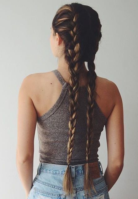 pinterest // aamygaunt ❁ Two French Braids, French Braid Hairstyles, Boring Hair, Hair Envy, Grunge Hair, Love Hair, Messy Hairstyles, Hair Dos, Gorgeous Hair