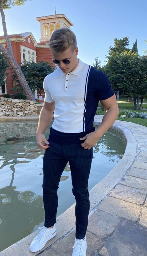 Fancy Casual Men Outfit, Blue Jeans And Polo Outfit Men, Slim Men Style Outfit Casual, Indian Suits For Men, Tall People Outfits, Casual Summer Outfits Men Classy, Causal Outfits For Men, Fancy Casual Outfits Men, Poloshirt Outfit For Men