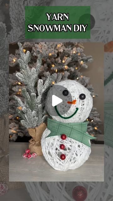 Rosa Enid on Instagram: "Yarn Snowman DIY ☃️  This DIY is so easy and fun to do! It’s the perfect thing to make during the holiday season! ☺️  Supplies: 2 Balloons Modge Podge White Yarn Hot Glue Chenille Stems for the Nose and Mouth Little foam ornaments for the eyes and buttons. Ribbon for the scarf  How to make: Blow up your balloons, dip the yarn into the Modge Podge and then wrap it around the balloons. Then leave them to dry.  Once they are dry, pop the balloons.  Hot glue one ball on top of the other. Hot glue the eyes, nose and mouth, buttons and scarf! Then your snowman will be ready!  I love this so much! It’s going to look great with my Holiday Decor!  #christmasdiy #christmascrafts #christmasdecor #christmasideas #yarncraft #snowmandiy" Frazzled Snowman, Yarn Snowman, Foam Ornaments, Crafts With Hot Glue, Diy Snowman Decorations, Snowman Diy, Yarn Crafts For Kids, Diy Snowman, Modge Podge