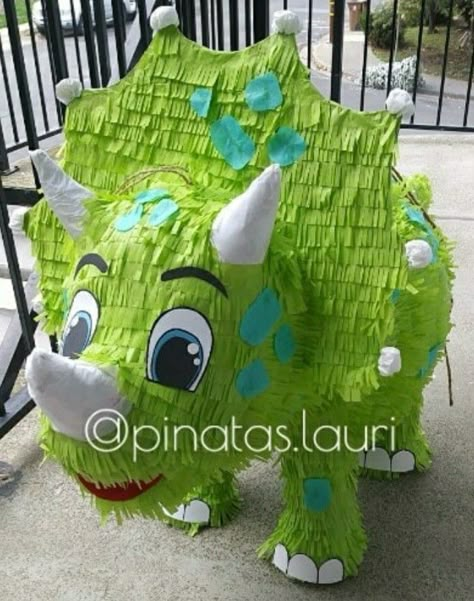 Dinosaur Pinata Diy, Dinosaur Pinata, Dino Birthday Cake, Princess Jasmine Birthday Party, Twin Birthday Cakes, Dinosaur Party Decorations, Dinosaur Birthday Party Decorations, Jasmine Birthday, Dinosaur Room Decor