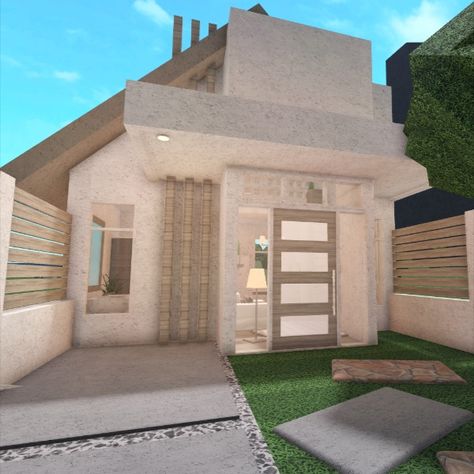 █▓▒▒░░░no gamepass minimalist loft apartment░░░▒▒▓█ Small House Bloxburg Exterior, 5x5 Bloxburg House, Minimalist House Bloxburg, Loft Apartment Exterior, Bloxburg Loft House, Bloxburg Minimalist House, Minimalist Loft Apartment, Bloxburg Apartment Layout, House Loft Ideas