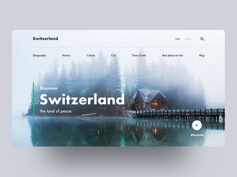 Switzerland - Country series - 01 Switzerland Country, Tour Website, Weekly Savings, Saving Accounts, Savings Plans, Travel Website Design, Web Design Ux Ui, Site Model, Design Studio Logo