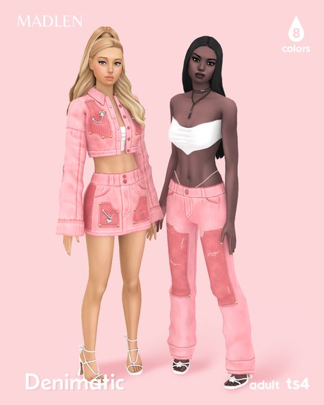 Denimatic Set | Madlen Sims Cc Clothes Patreon Y2k, Belaoallure Cc, Malden Sims 4 Cc, Sims 4 Modern Clothes Cc, Sims 4 Cc Female Clothes Y2k, Sims 4 Retexture, Sims 4 Cc Madlen, Sims 4 Cc Clothes Y2k Maxis Match, Sims 4 Denim Jacket