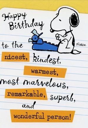 Happy Birthday Snoopy Birthday Cards, Snoopy Birthday Images, Best Friend Humor, Happy Birthday Snoopy Images, Peanuts Happy Birthday, Bro Birthday, Friend Humor, Quotes Girlfriend, Peanuts Birthday