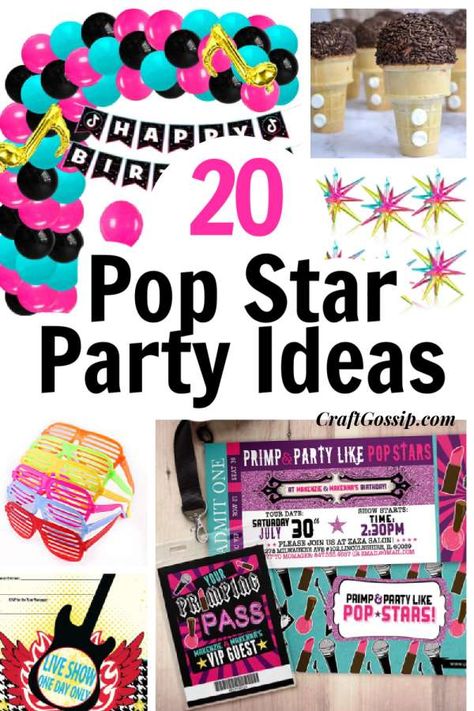 If you’re looking for a creative way to help your child celebrate an important milestone such as a birthday, you will love this creative party idea! This upbeat and playful idea is perfect for teens or a younger kid who … Read More... Pop Star Party Ideas, Pop Star Birthday Party Ideas, Christmas Party Planner, Tiktok Party, Pop Star Party, Unique Party Ideas, Creative Party Ideas, Rock Star Party, Diy Cocktails