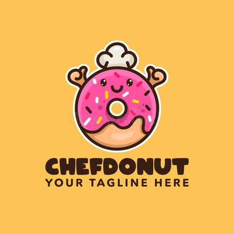 Donut Logo Design Branding, Donut Logo Ideas, Logo Donat Design, Mini Donuts Logo, Donut Logo Design Ideas, Donuts Logo Design, Logo Donat, Sugar Illustration, Menu Cake