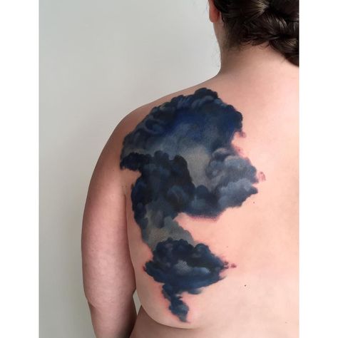 Reed's storm clouds Belle Tattoo, Storm Tattoo, Modern Art Tattoos, Lightning Tattoo, Unusual Tattoo, Blackout Tattoo, Cloud Tattoo, Storm Clouds, Mom Tattoos