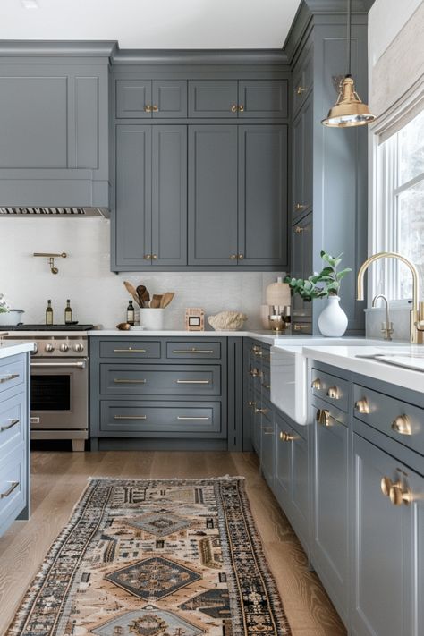 70+ Stunning Kitchens with Gray Cabinets White Countertops Gray Cabinets, Grey Blue Cabinets Kitchen, Blue Grey Cabinets Kitchen, Grey Blue Kitchen Cabinets, Gray Blue Kitchen Cabinets, Slate Blue Kitchen Cabinets, Blue Grey Kitchen Cabinets, Kitchens With Gray Cabinets, Blue Grey Kitchen