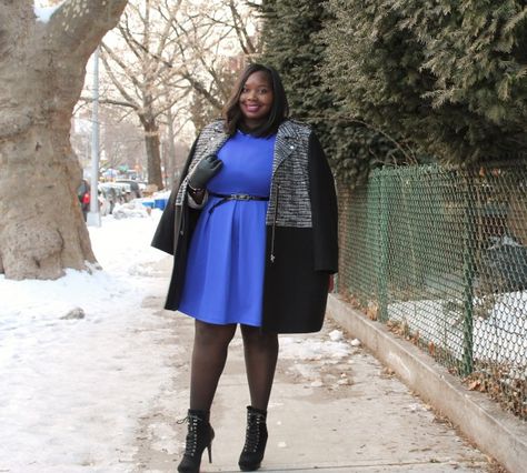 Stylish Curves Winter Fashion Week, Skater Dress Outfit, Outfits For Chubby Girls, 2014 Style, Plus Size Coat, I Am Coming, Curvy Women Outfits, Plus Size Coats, Lace Up Booties