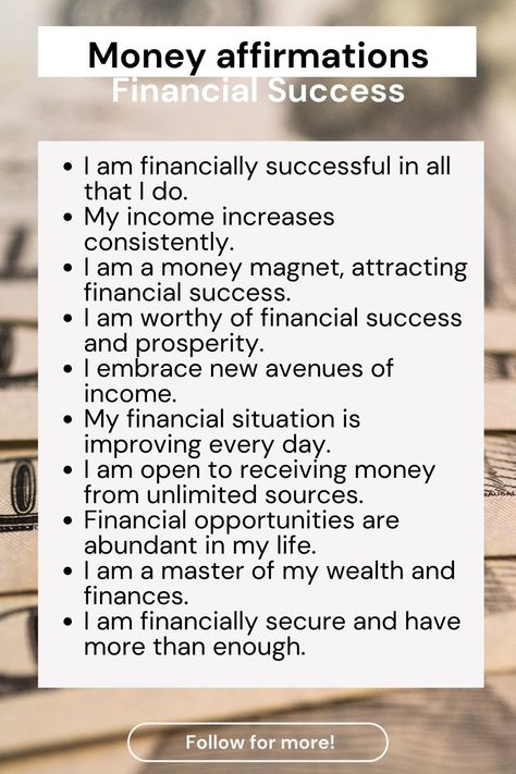 Money Affirmations Magnetic Affirmations, Affirmations About Money, Prosperity Mindset, Job Affirmations, Financial Affirmations, Mental Growth, Florence Scovel, Fab Quotes, Money Prayer