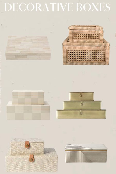 Stacked Boxes Decor, Home Decor Packaging, Stacking Boxes, Makeup Store, Stackable Storage, Decorative Metal, Christmas 2023, Metal Box, Shelf Decor