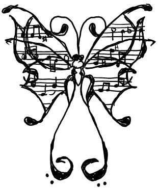 Jagua Henna, Butterfly Music, Chrysanthemum Tattoo, Music Tattoo Designs, Note Tattoo, Music Drawings, By Regina, Music Tattoo, Music Tattoos