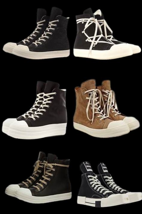 Shoes inspos  Rick owens  Goes with everything? yah or aah? Rick Owens Shoes Outfit, Rick Owens Shoes, Shoes Outfit, Rick Owens, Aura, Sneakers, Quick Saves