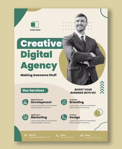 Digital Agency Flyer Template AI, PSD, XD Digital Marketing Agency Brochure, Digital Marketing Flyer Design, Apocalypse Background, Digital Marketing Flyer, Creative Agency Branding, Corporate Flyer Design, Design Print Layout, Hiring Poster, Digital Flyer