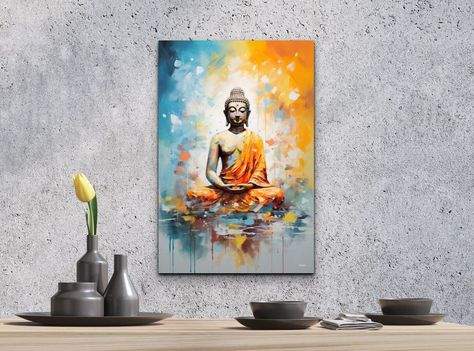 Lord Painting, Buddha Background, Wall Art Buddha, Make Your Home Cozy, Buddha Canvas, Art Buddha, African Artwork, Yoga Studio Decor, Buddha Wall Art