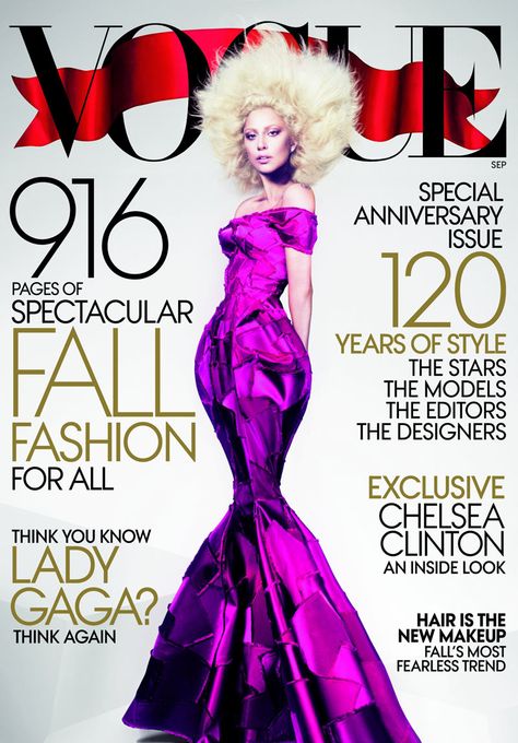 Lady Gaga Graces the September 2012 Cover of Vogue US by Mert & Marcus Mert And Marcus, Chelsea Clinton, Vogue Magazine Covers, Magazine Vogue, Vogue Archive, Terry Richardson, Vogue Us, Fashion Cover, Vogue Covers