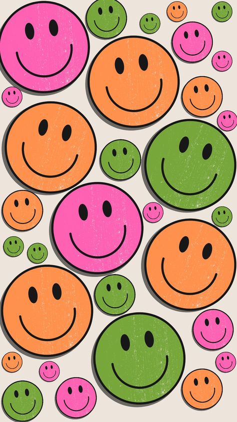 Groovy Wallpaper, Retro Wallpaper Iphone, Notebook Cover Design, Colorful Aesthetic, Beautiful Wallpapers Backgrounds, Retro Groovy, Smiley Faces, Phone Background, Cute Patterns Wallpaper