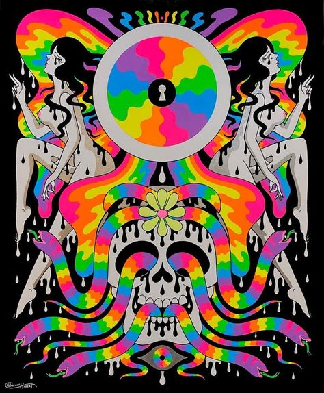 Oliver Hibert, Eyestrain Art, Acid Art, Indie Art, Occult Art, Hippie Wallpaper, Paint Marker, Art Prompts, Flash Art