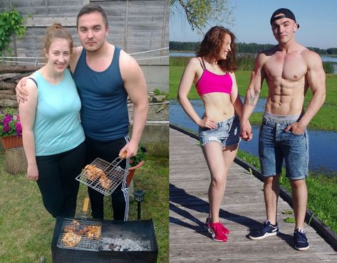 18 Couples Who Prove Love Changes People for the Better Fitness Photos, Fit Couples, Funny Couples, Fitness Transformation, Lose Belly, Yoga Inspiration, Lose Belly Fat, Workout Programs, Namaste