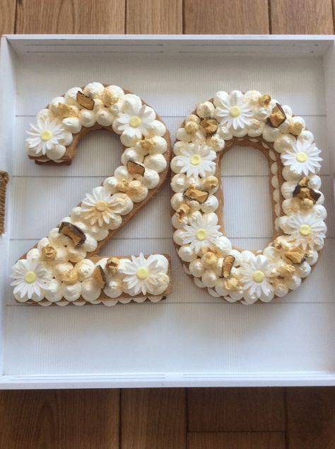 20th Birthday Brunch Ideas, 20 Yo Birthday Cake, 20 Number Cake, Number 20 Cake, Cake For 20th Birthday Girl, 20th Cake Ideas, Birthday Cake For 20th Birthday, Birthday Cake 20th Girl, 20th Birthday Decorations