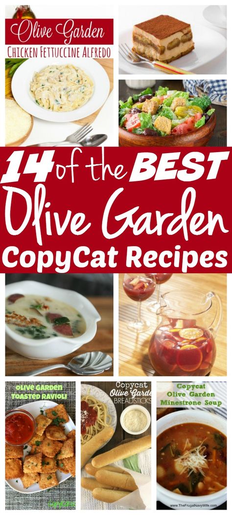 14 of the Best Olive Garden Copycat Recipes Olive Garden Copycat Recipes, Sopa Minestrone, Copycat Recipes Olive Garden, Restaurant Recipes Famous, Alfredo Recipes, Copycat Olive Garden, Olive Garden Copycat, Olive Garden Recipes, Restaurant Copycat Recipes