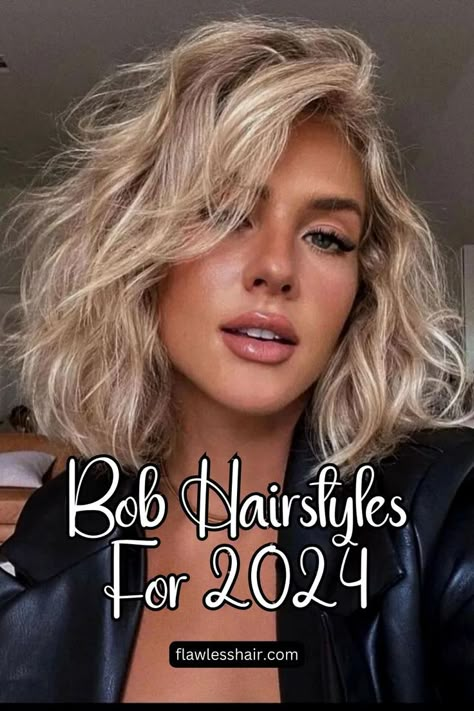 Wavy lob Trendy Bob Hairstyles, Bob Hairstyles For Thick, Balayage Blonde, Haircuts For Wavy Hair, Haircuts For Medium Hair, Long Bob Hairstyles, Trending Hairstyles, Bob Haircut, Short Bob Hairstyles