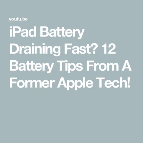 iPad Battery Draining Fast? 12 Battery Tips From A Former Apple Tech! Battery Hacks, Recondition Batteries, Ipad Hacks, Computer Support, Iphone Life Hacks, Apple Support, Iphone Hacks, Common Myths, Science And Technology