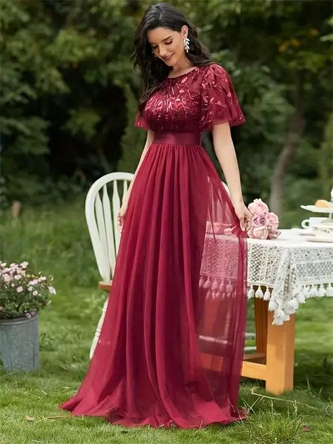 Vintage Dress Prom, Maxi Prom Dress, A Line Evening Dress, Tulle Evening Dress, Ever Pretty, Prom Dresses Vintage, Evening Dress Fashion, Maxi Dress Prom, A Line Prom Dresses