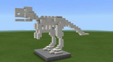 Minecraft T. rex bones! Minecraft dinosaur, Minecraft statue, Minecraft quartz, Minecraft museum T Rex Bones, Minecraft Dinosaur, Minecraft Blueprint, Minecraft Museum, Statue Minecraft, Minecraft Cool, Minecraft Statue, Minecraft Tower, Villa Minecraft