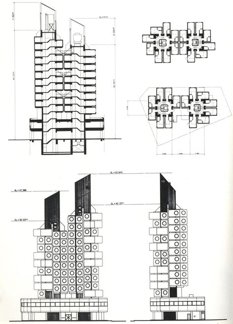 Metabolist Architecture, Kisho Kurokawa, Nakagin Capsule Tower, Brutalism Architecture, Capsule Hotel, Plans Architecture, Architecture Construction, Architecture Concept Drawings, Famous Architects