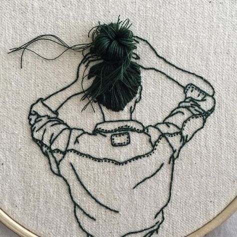 Embroidery Hoop, Hands On, Embroidery, Hair, Fabric, White