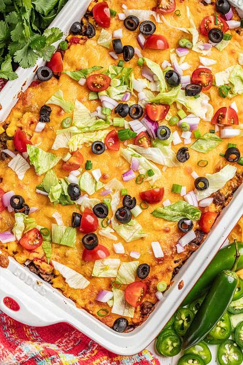 Tasty Taco Casserole - thestayathomechef.com The Stay At Home Chef, Mexican Casserole Recipe, Authentic Mexican Recipes, Stay At Home Chef, Mexican Casserole, Taco Casserole, Beef Casserole Recipes, Enchilada Casserole, Mexican Food Recipes Easy