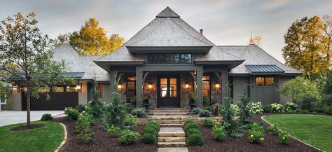 John Kraemer & Sons Custom Builders created this Asian-inspired new home in the Locust Hills neighborhood of Wayzata, Minnesota. Call us at 952-935-9100. Evergreen Landscaping, Dream Bungalow, Wayzata Minnesota, Earth Ship, Rural Houses, Interiors Photography, European House Plans, Home Exterior Makeover, Exterior Makeover