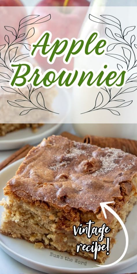 Apple Cake Bars Recipes, Apple Blondie Brownies, Apple Cinnamon Brownies, Easy Apple Blondies, Easy Apple Baked Goods, East Apple Dessert Recipes, Easy Apple Brownies, Apple Blondies Recipe Easy, Apple Spice Cake Bars