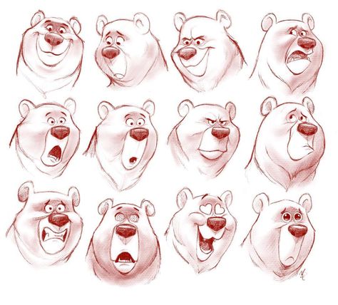 Southwestern Color Palette, Bear Character Design, Facial Expressions Drawing, Drawing Superheroes, Character Design Sketches, Anatomy Drawing, Happy Paintings, Bear Art, Animated Drawings