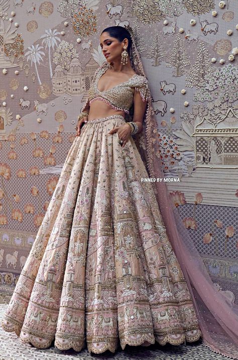 Tarun Tahiliani - India 🇮🇳 Tarun Tahiliani Bridal, Silk Bridal Lehenga, Pastel Lehenga, Designer Bridal Lehenga Choli, Bridal Lehenga Designs, Simple Lehenga, Latest Bridal Lehenga, Wedding Lehenga Designs, Lehenga Designs Simple