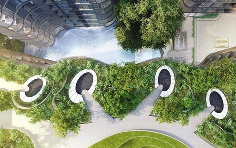 Trop Landscape Design, Crematorium Design, Podium Design, Gate Designs Modern, Walkway Design, Rooftop Design, Urban Landscape Design, Pool Landscape Design, Landscape Plan