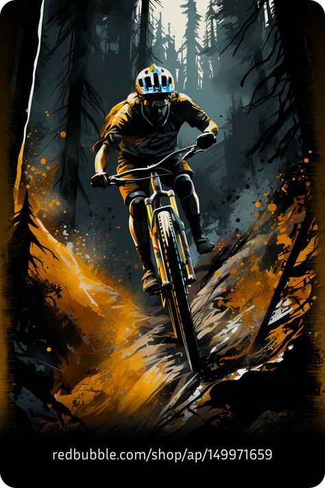 For those who loves mountain bike, mud, trails and the adventure world, this wallpaper design is for you!! 🚵‍♀️ Mountain Biking Wallpaper Iphone, Mountain Bike Illustration, Downhill Mountain Biking Wallpaper, Mtb Background, Trek Mtb, Bicycle Wallpaper, Orange Mountain, Masculine Art, Mountain Bike Art